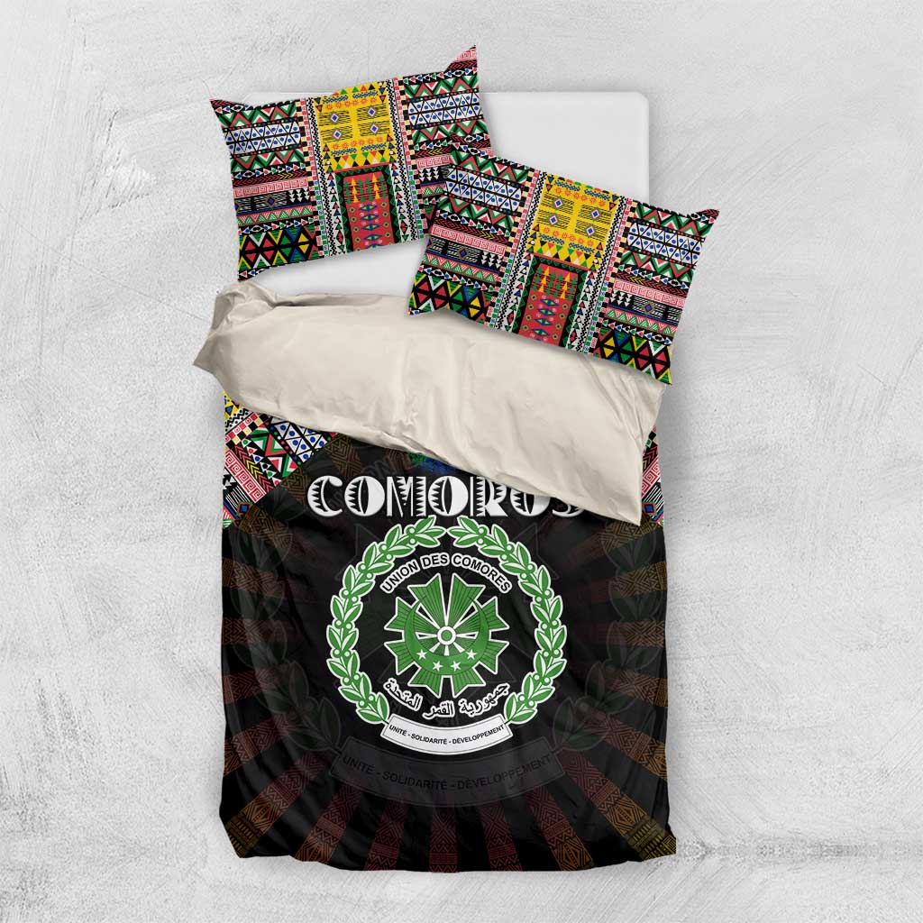 Comoros Roots Bedding Set African Pride in Fingerprint and Tribal Colors DT02