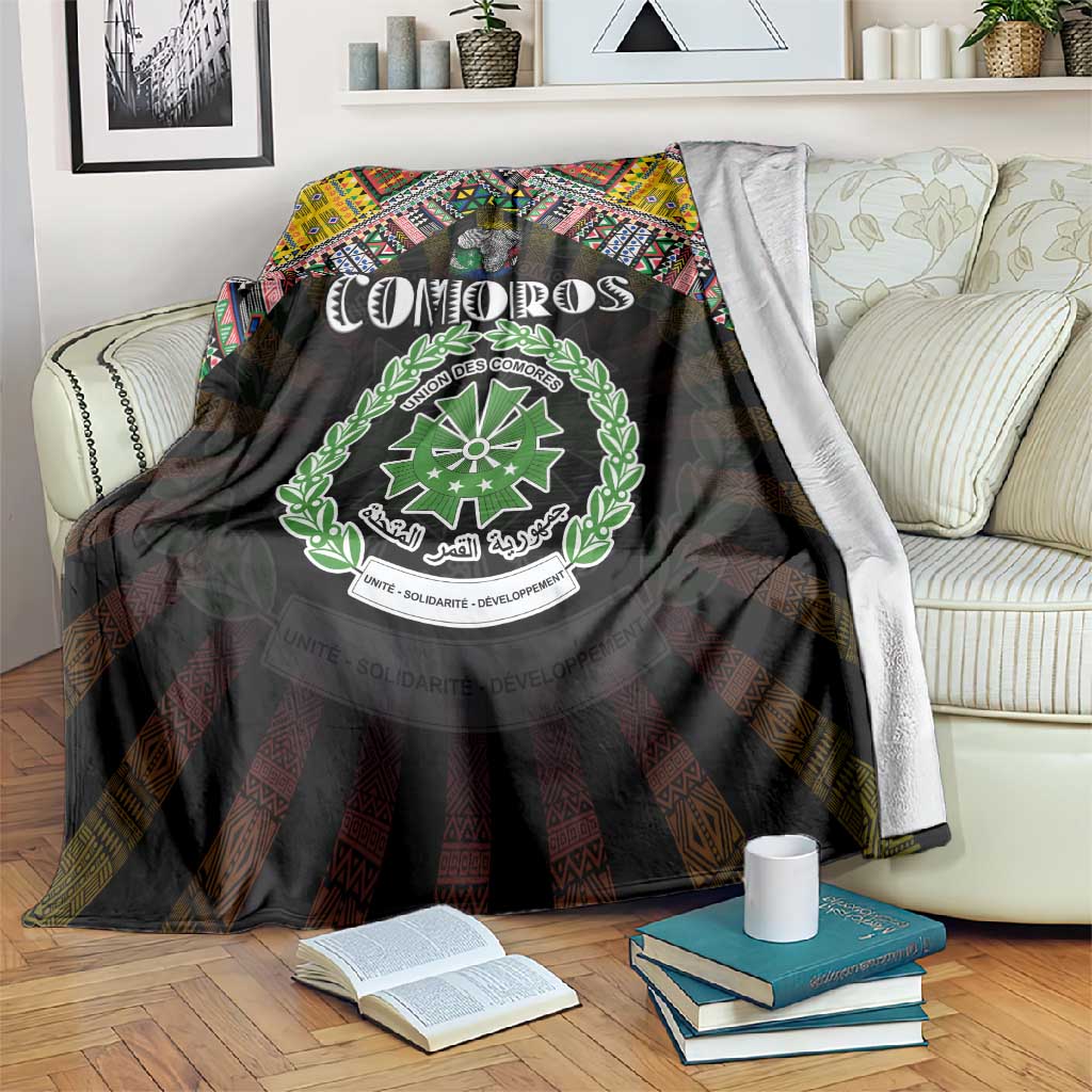 Comoros Roots Blanket African Pride in Fingerprint and Tribal Colors DT02