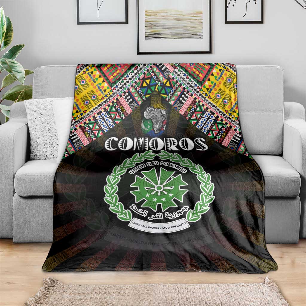 Comoros Roots Blanket African Pride in Fingerprint and Tribal Colors DT02