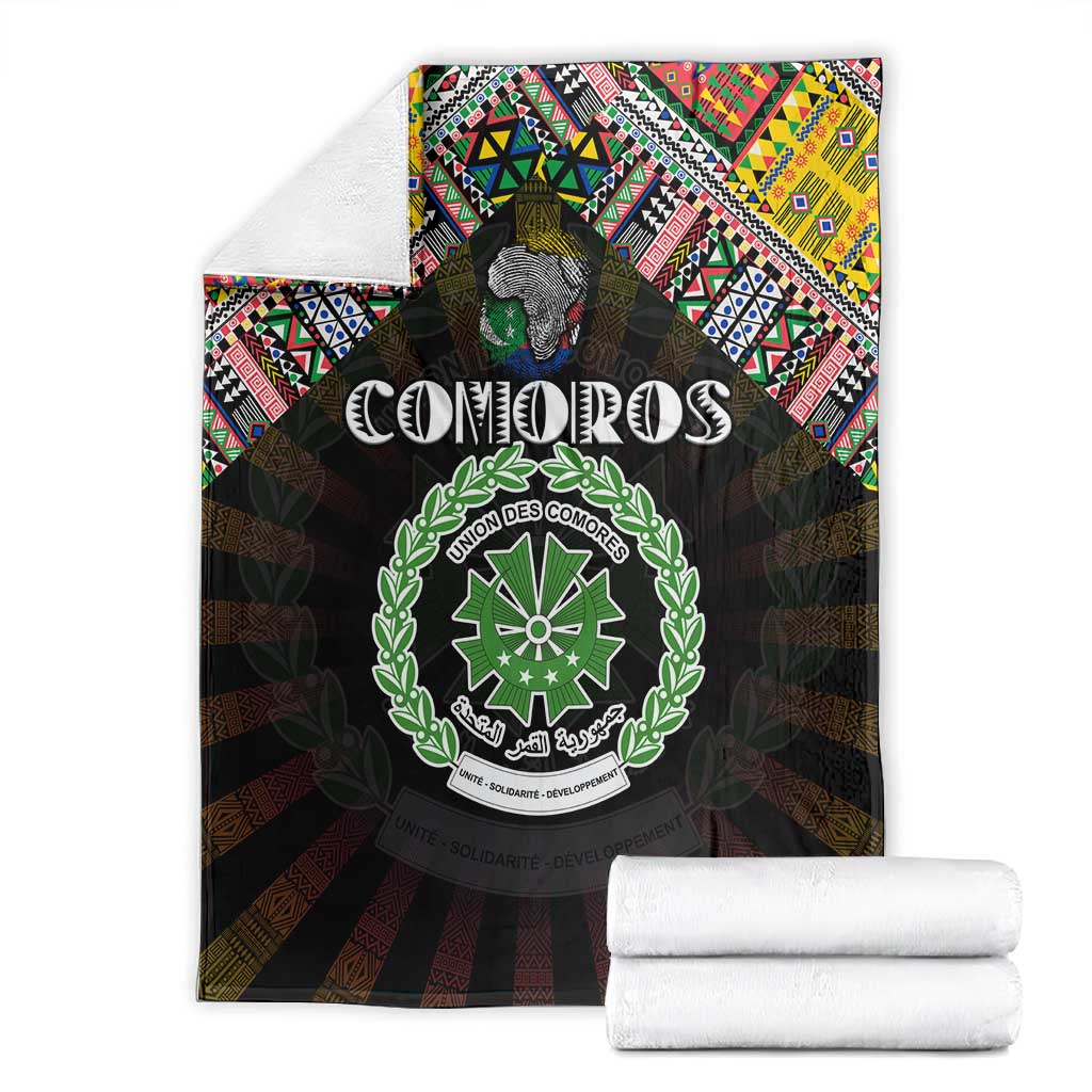 Comoros Roots Blanket African Pride in Fingerprint and Tribal Colors DT02