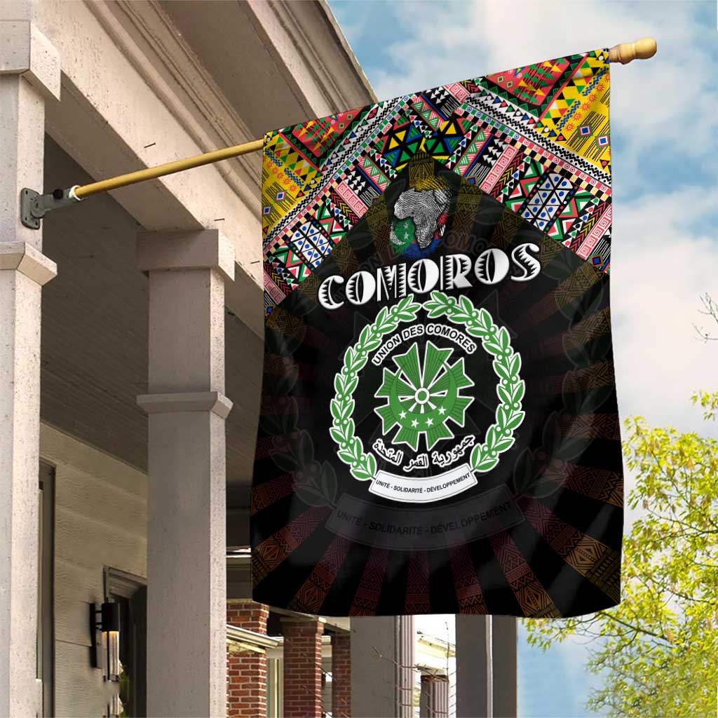 Comoros Roots Garden Flag African Pride in Fingerprint and Tribal Colors DT02