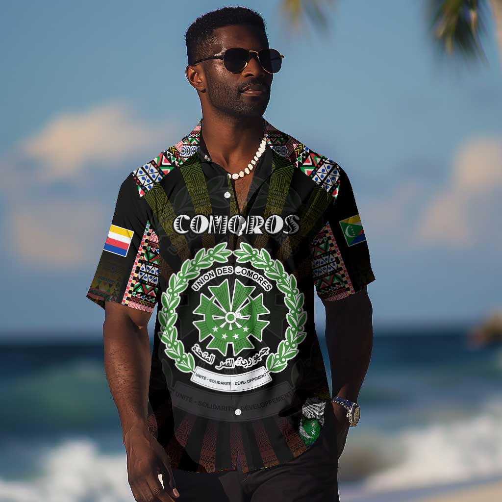 Personalized Comoros Roots Hawaiian Shirt African Pride in Fingerprint and Tribal Colors DT02
