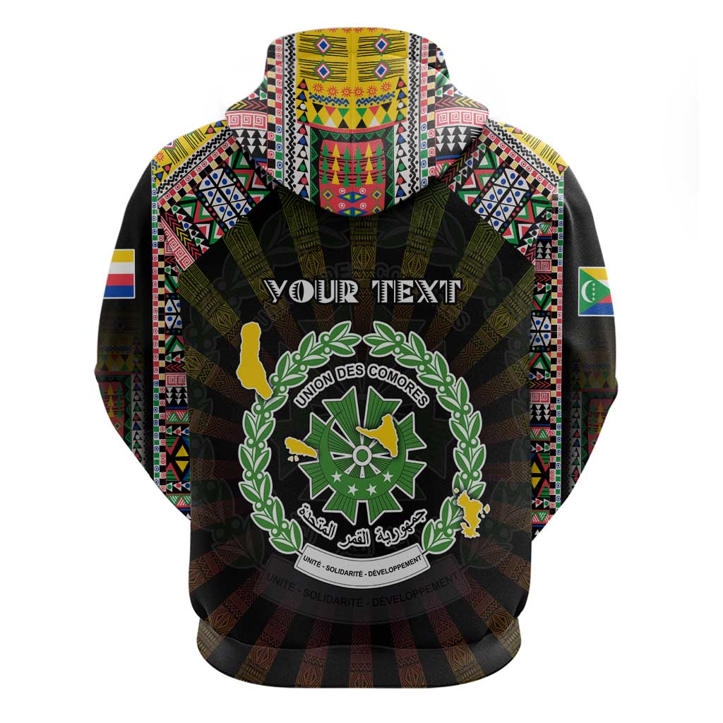 Personalized Comoros Roots Hoodie African Map in Fingerprint and Tribal Colors DT02