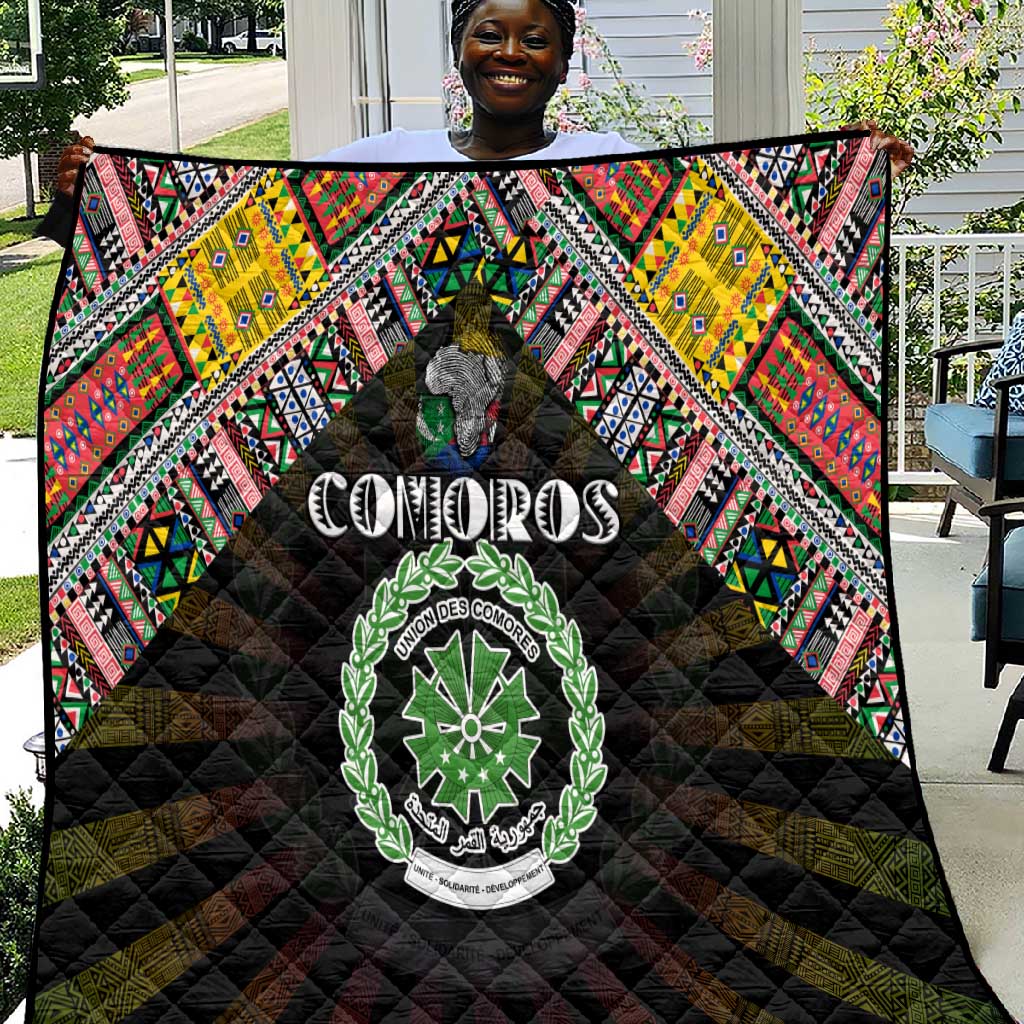Comoros Roots Quilt African Pride in Fingerprint and Tribal Colors DT02
