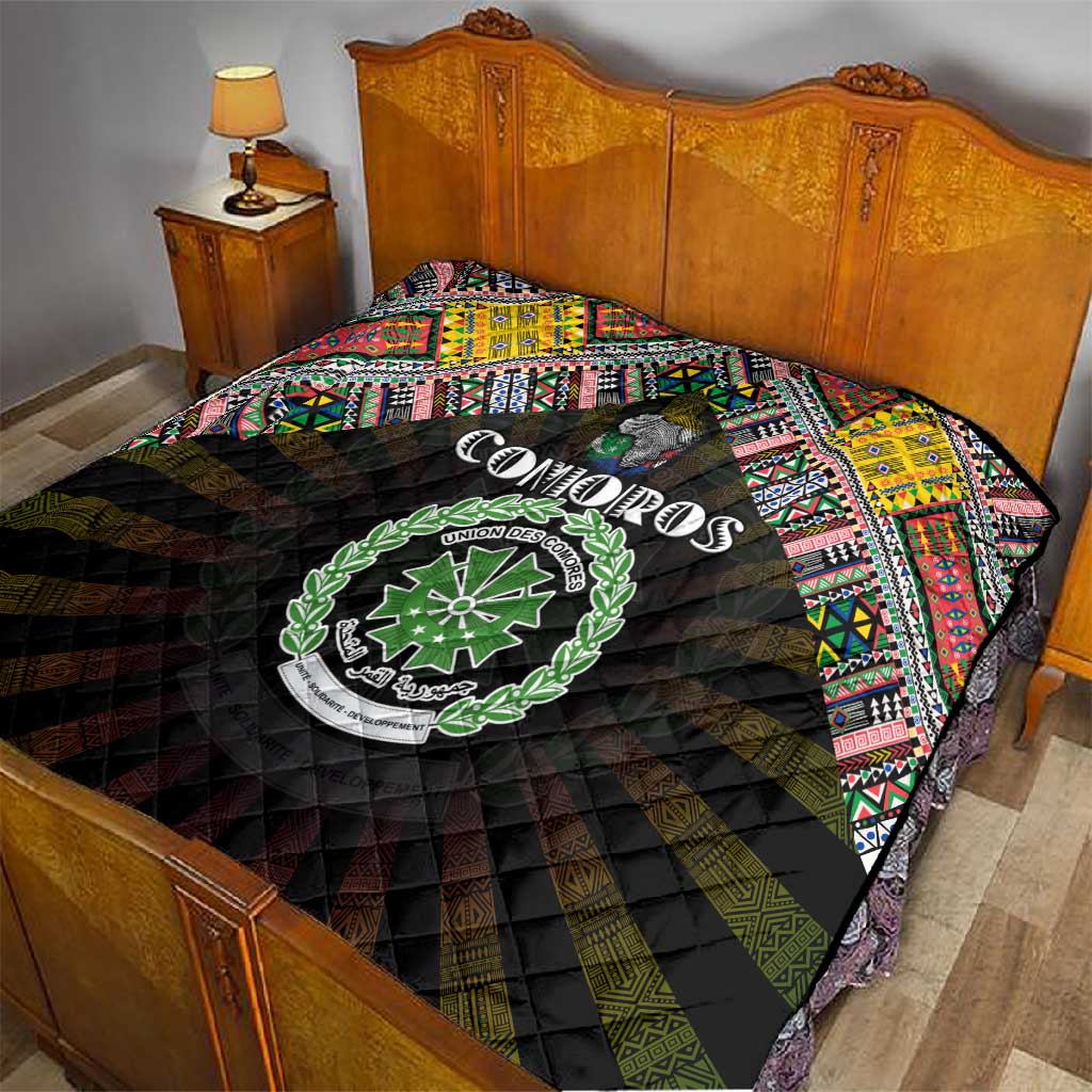 Comoros Roots Quilt African Pride in Fingerprint and Tribal Colors DT02