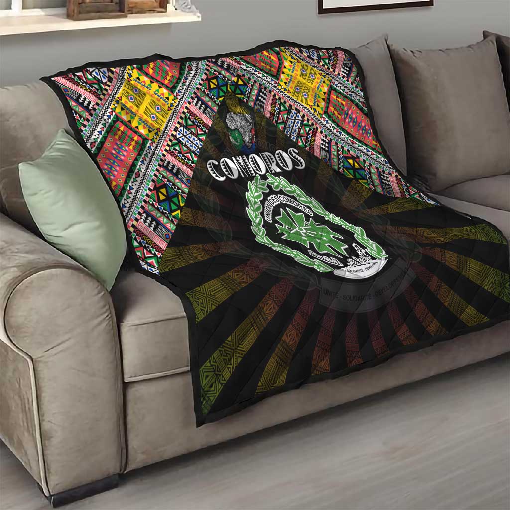 Comoros Roots Quilt African Pride in Fingerprint and Tribal Colors DT02