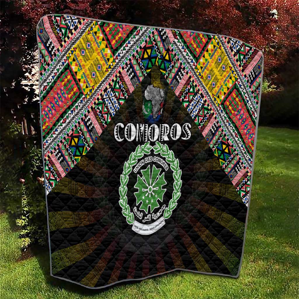 Comoros Roots Quilt African Pride in Fingerprint and Tribal Colors DT02