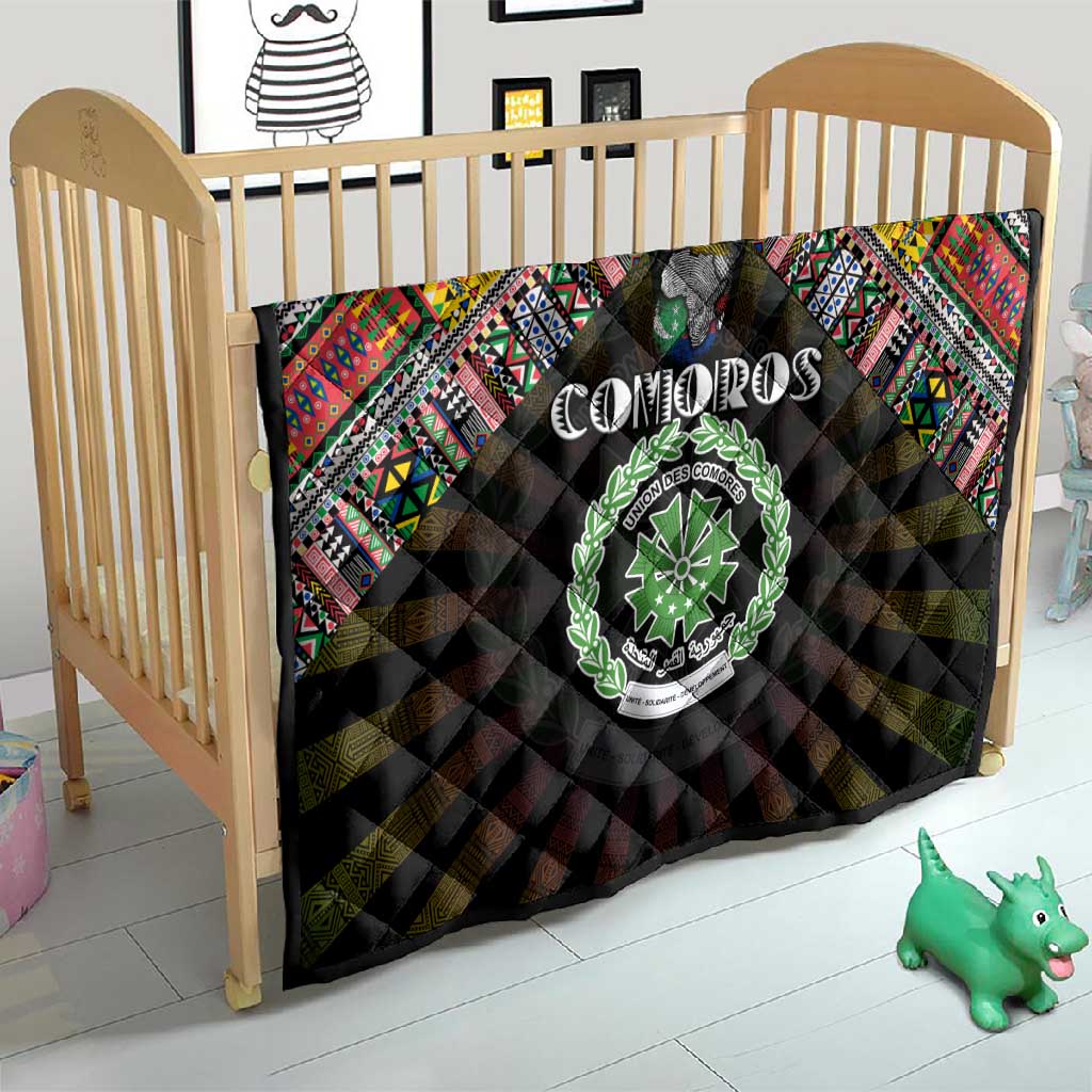 Comoros Roots Quilt African Pride in Fingerprint and Tribal Colors DT02