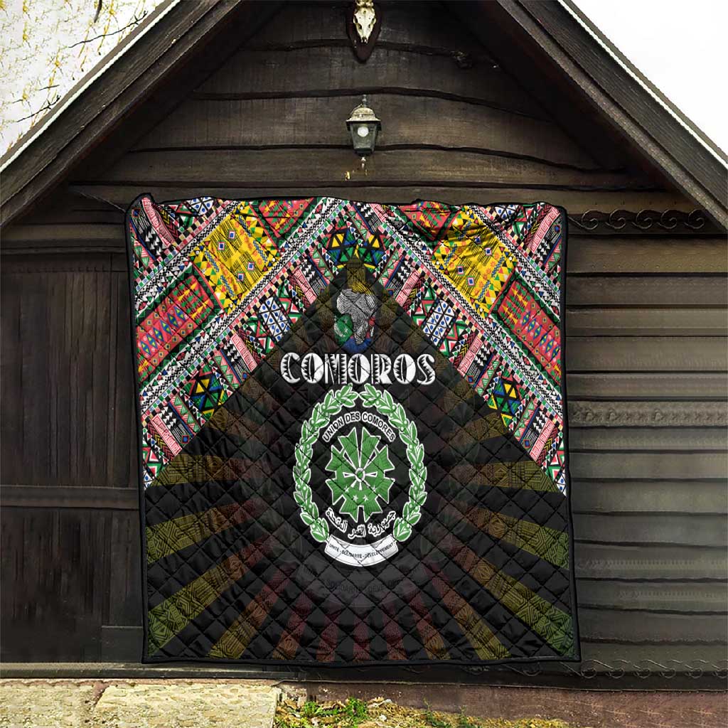 Comoros Roots Quilt African Pride in Fingerprint and Tribal Colors DT02