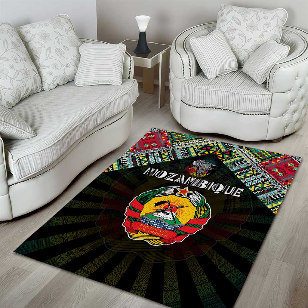 Mozambique Roots Area Rug African Pride in Fingerprint and Tribal Colors DT02