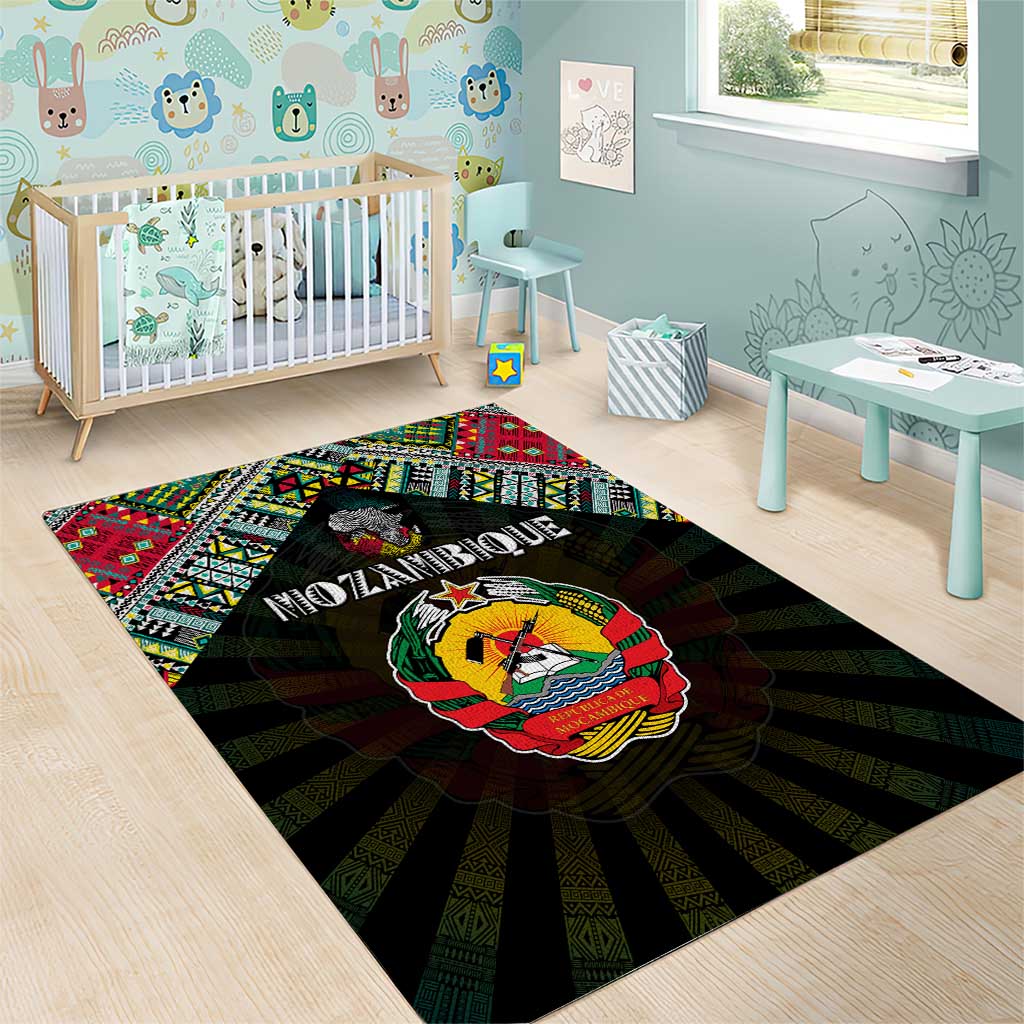 Mozambique Roots Area Rug African Pride in Fingerprint and Tribal Colors DT02