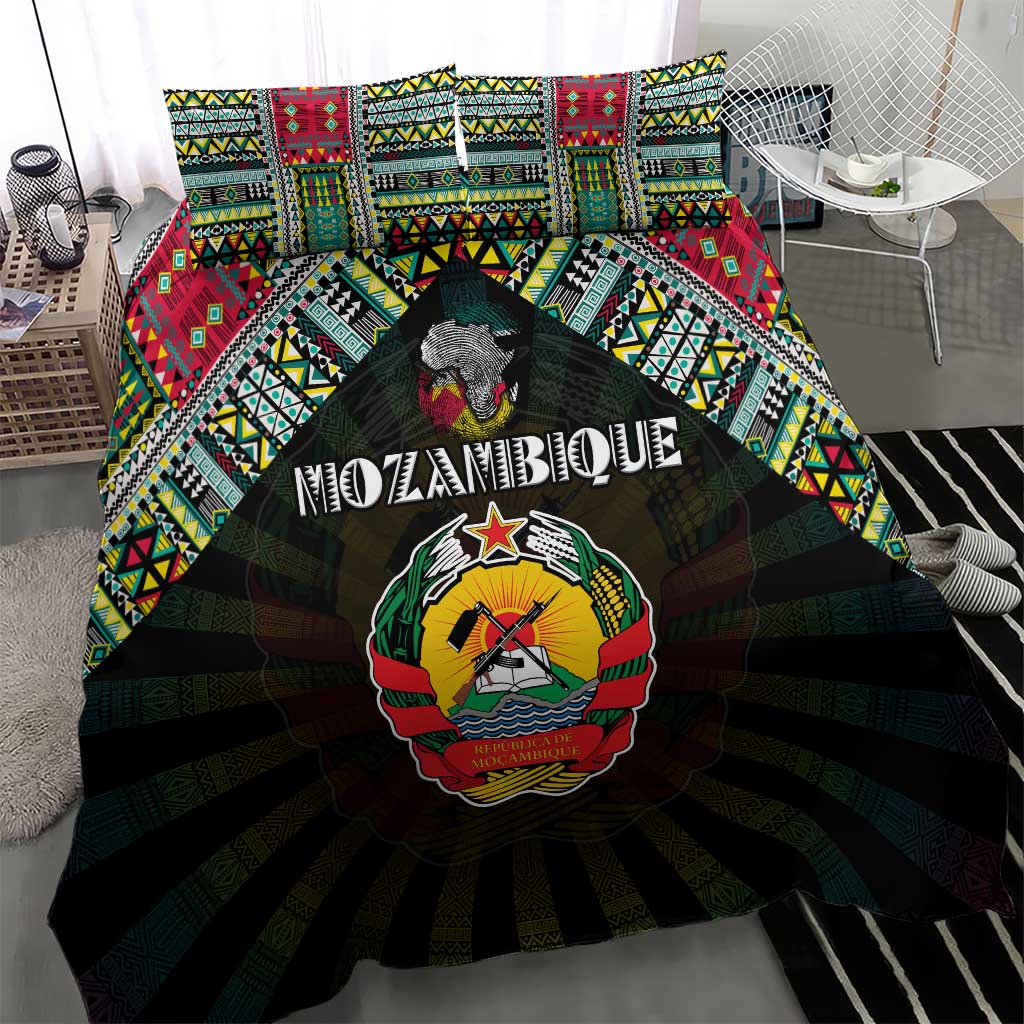 Mozambique Roots Bedding Set African Pride in Fingerprint and Tribal Colors DT02
