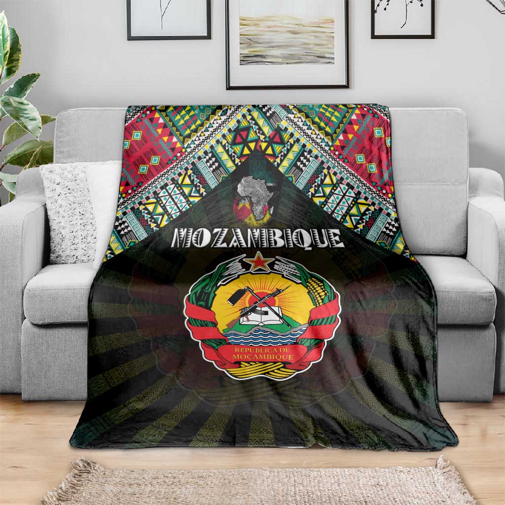 Mozambique Roots Blanket African Pride in Fingerprint and Tribal Colors DT02