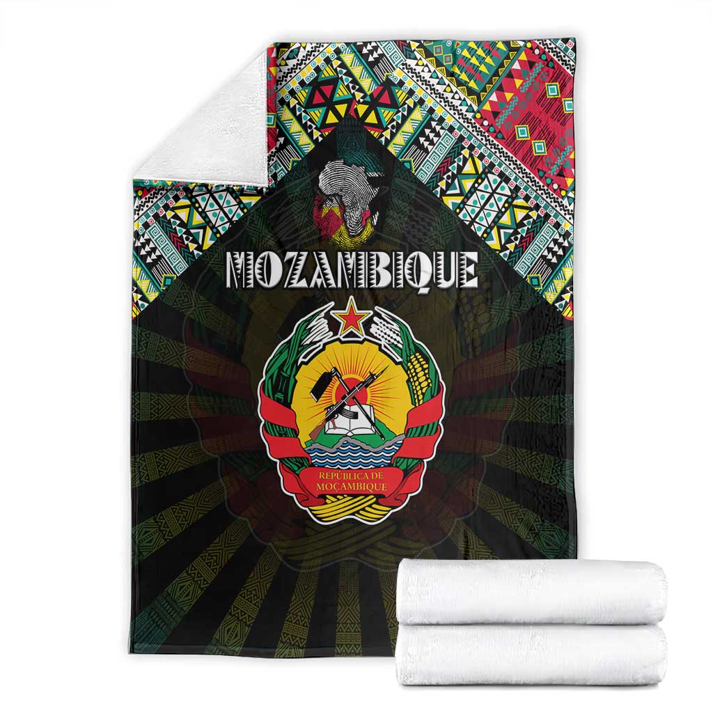 Mozambique Roots Blanket African Pride in Fingerprint and Tribal Colors DT02