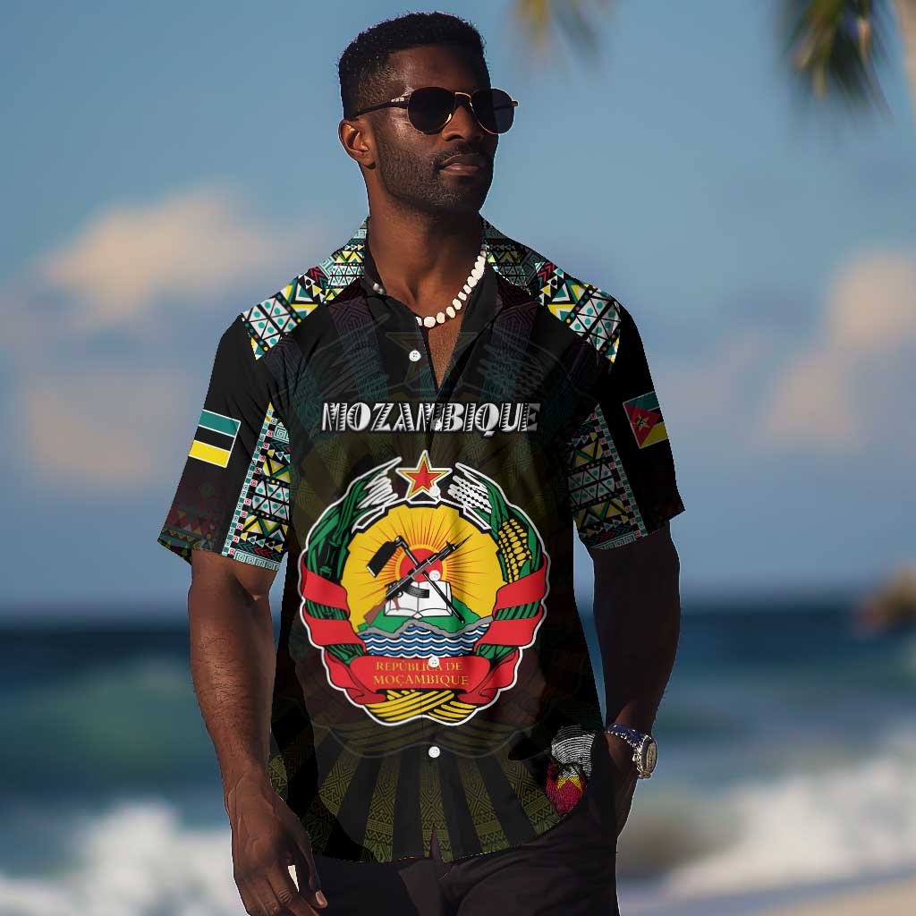 Personalized Mozambique Roots Hawaiian Shirt African Pride in Fingerprint and Tribal Colors DT02