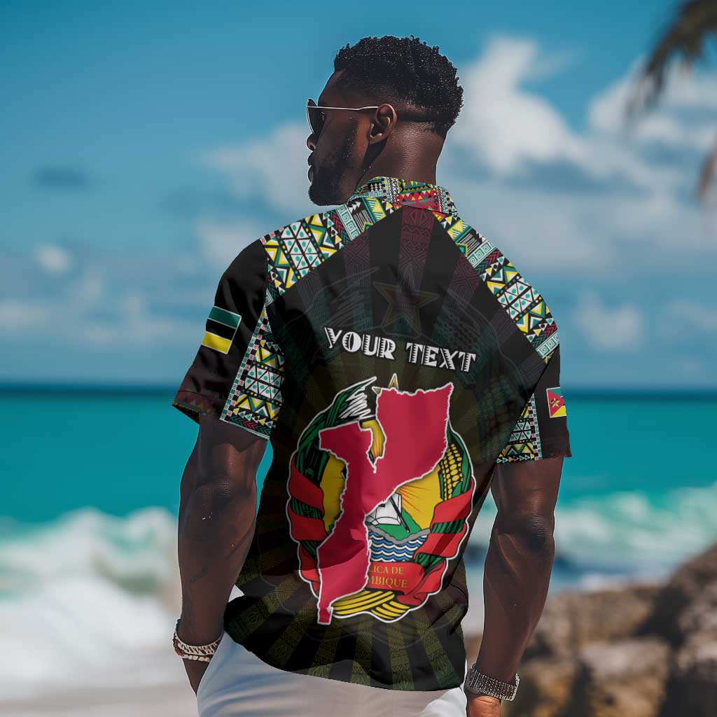 Personalized Mozambique Roots Hawaiian Shirt African Pride in Fingerprint and Tribal Colors DT02