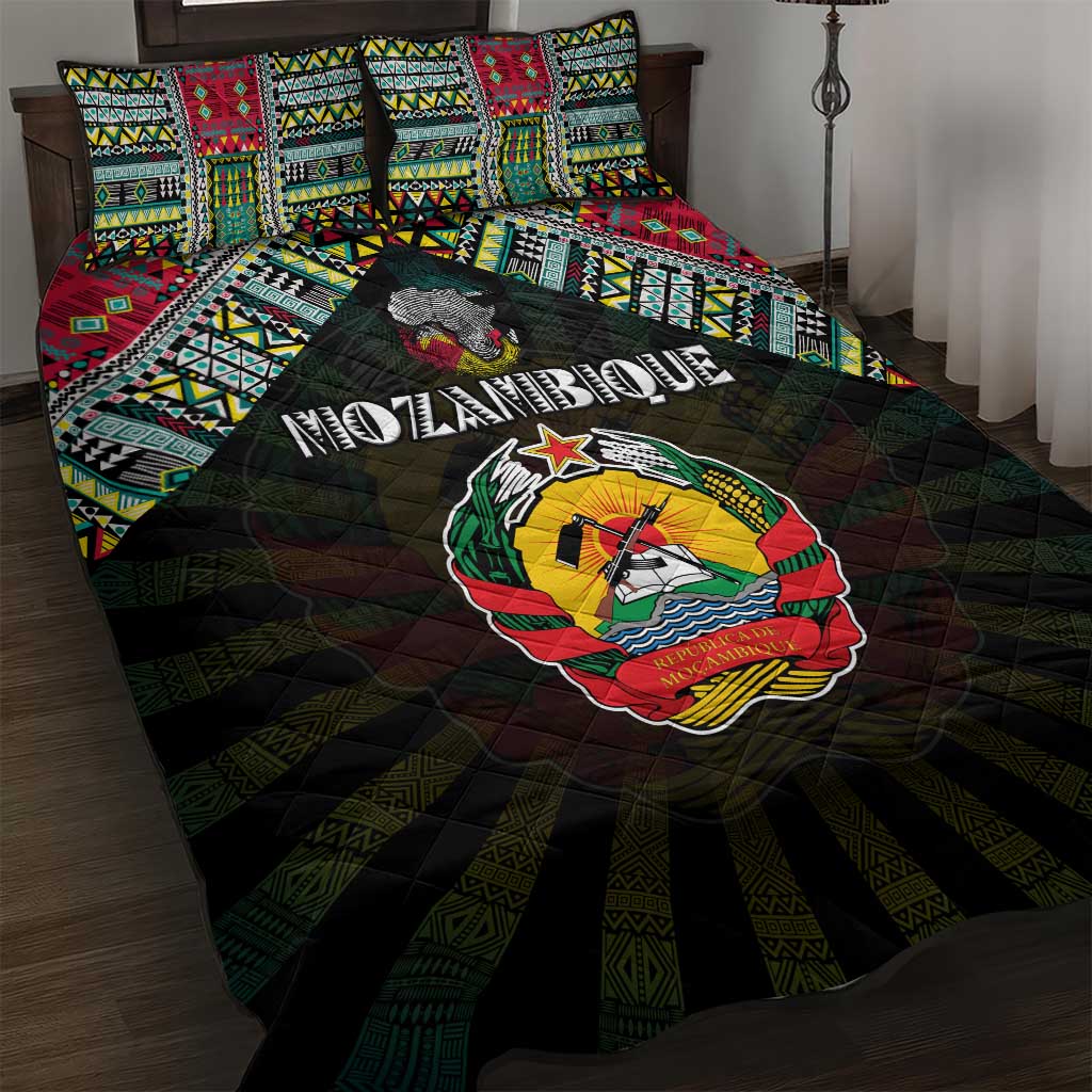 Mozambique Roots Quilt Bed Set African Pride in Fingerprint and Tribal Colors DT02