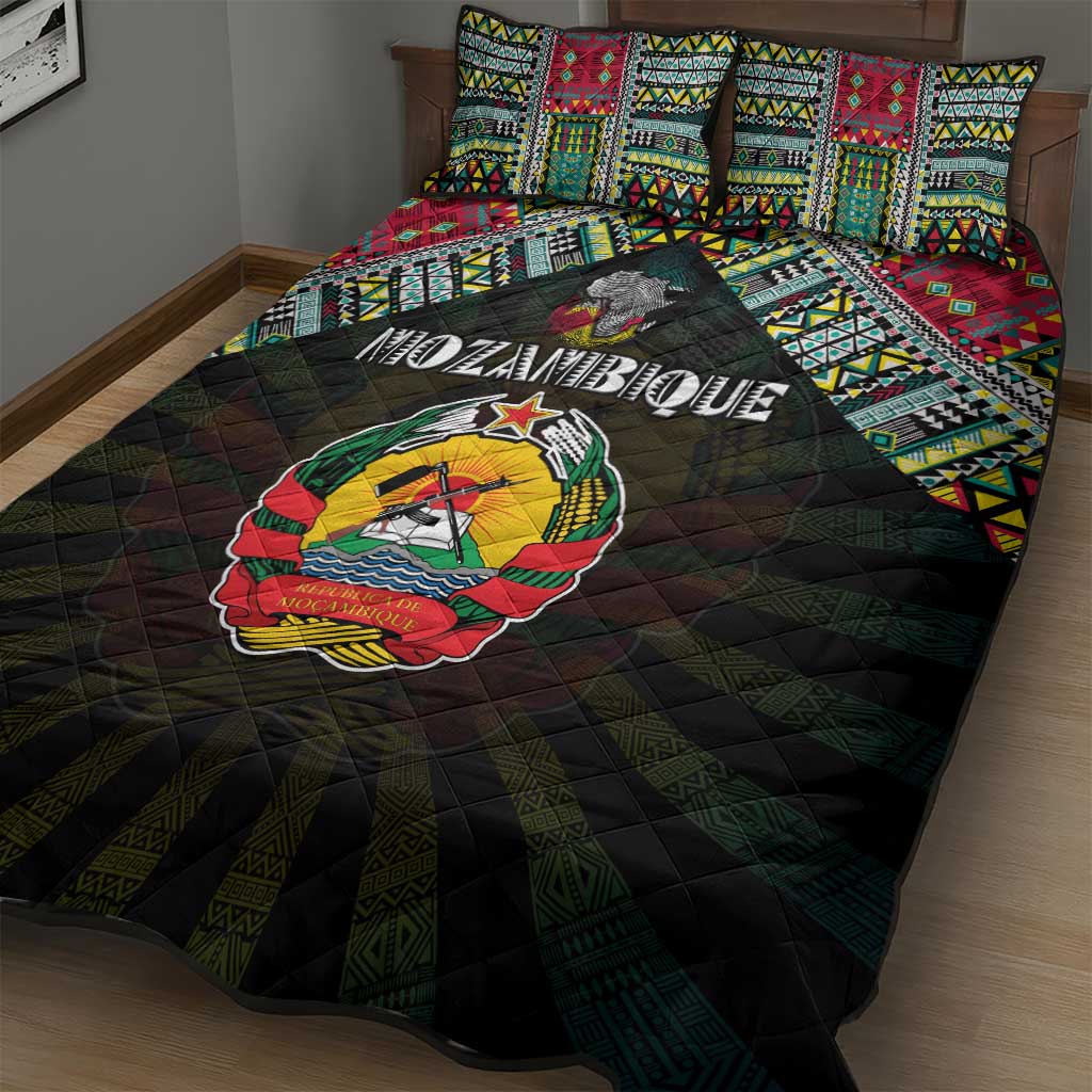 Mozambique Roots Quilt Bed Set African Pride in Fingerprint and Tribal Colors DT02