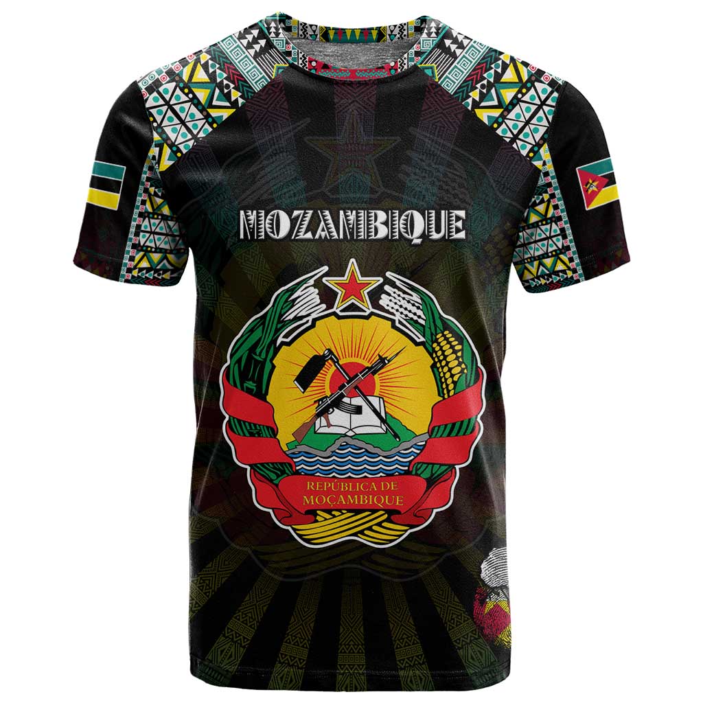 Personalized Mozambique Roots T shirt African Pride in Fingerprint and Tribal Colors DT02