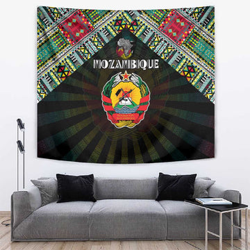 Mozambique Roots Tapestry African Pride in Fingerprint and Tribal Colors DT02