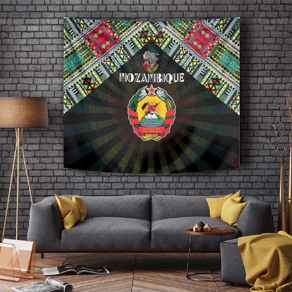 Mozambique Roots Tapestry African Pride in Fingerprint and Tribal Colors DT02