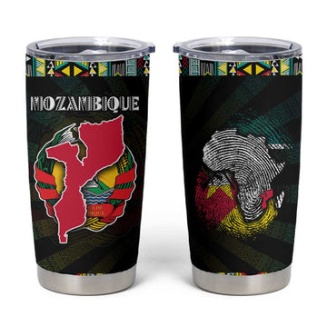 Mozambique Roots Tumbler Cup African Pride in Fingerprint and Tribal Colors DT02