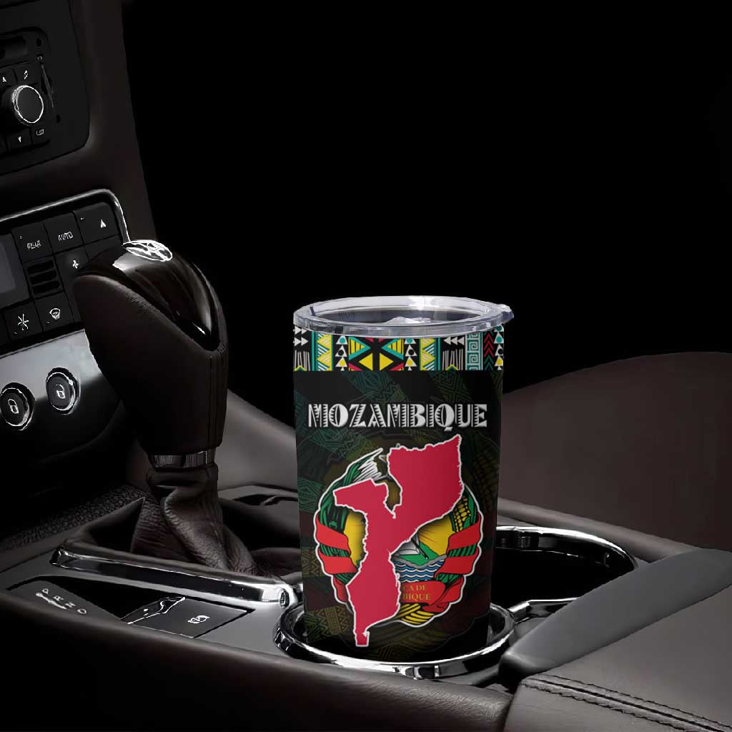 Mozambique Roots Tumbler Cup African Pride in Fingerprint and Tribal Colors DT02