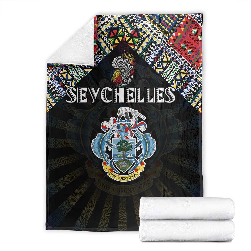 Seychelles Roots Blanket African Pride in Fingerprint and Tribal Colors DT02