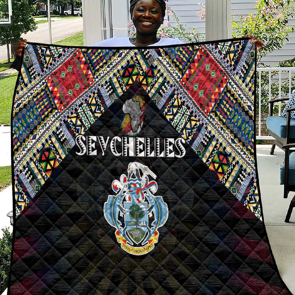 Seychelles Roots Quilt African Pride in Fingerprint and Tribal Colors DT02