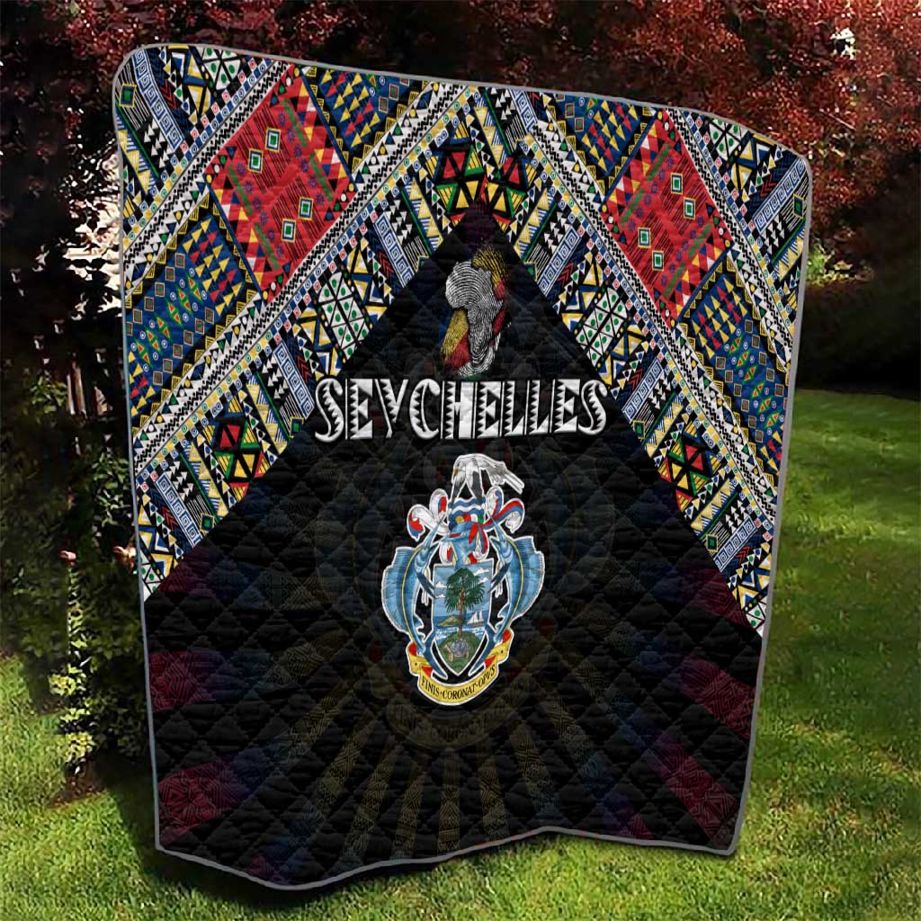 Seychelles Roots Quilt African Pride in Fingerprint and Tribal Colors DT02