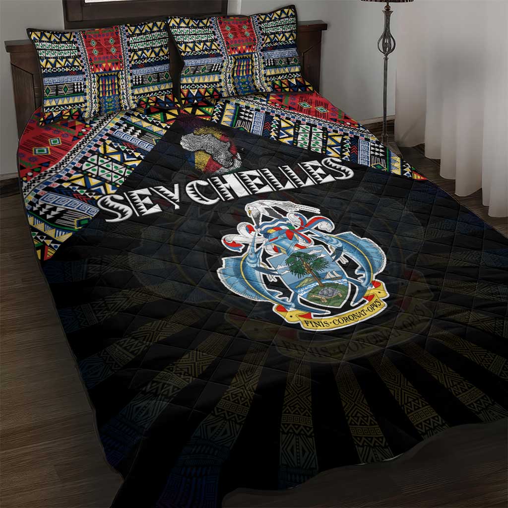 Seychelles Roots Quilt Bed Set African Pride in Fingerprint and Tribal Colors DT02