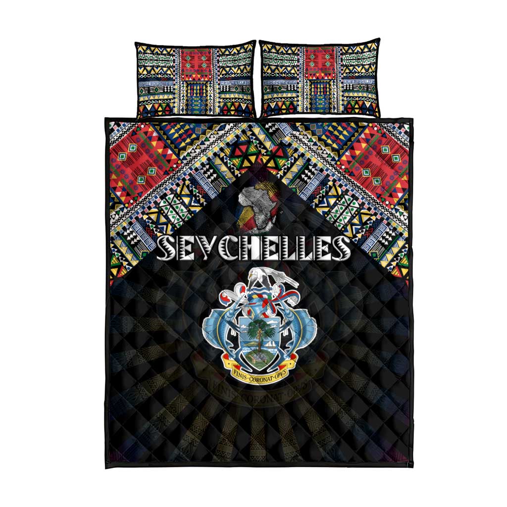 Seychelles Roots Quilt Bed Set African Pride in Fingerprint and Tribal Colors DT02