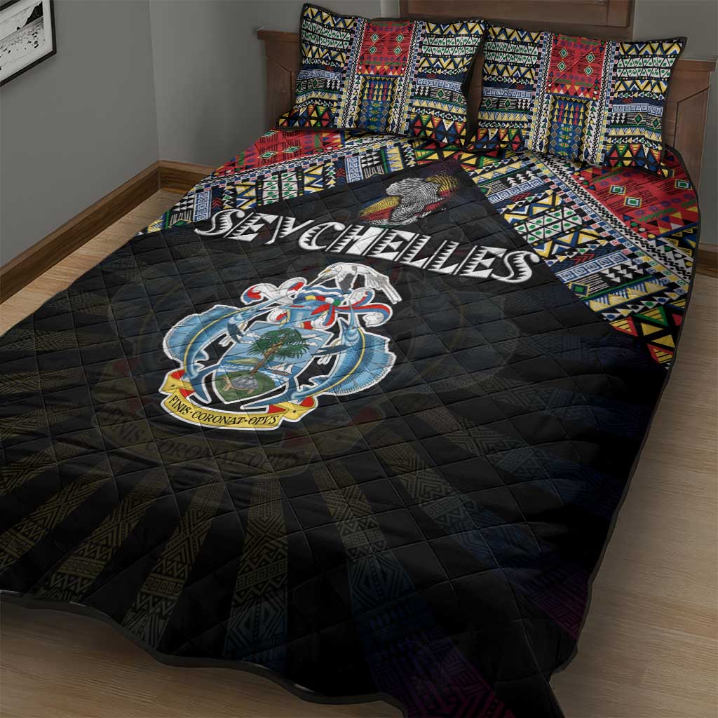 Seychelles Roots Quilt Bed Set African Pride in Fingerprint and Tribal Colors DT02