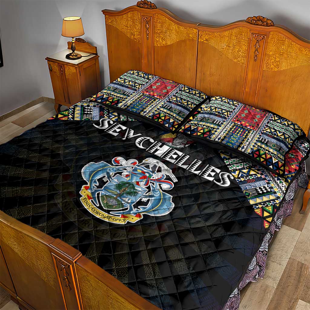 Seychelles Roots Quilt Bed Set African Pride in Fingerprint and Tribal Colors DT02