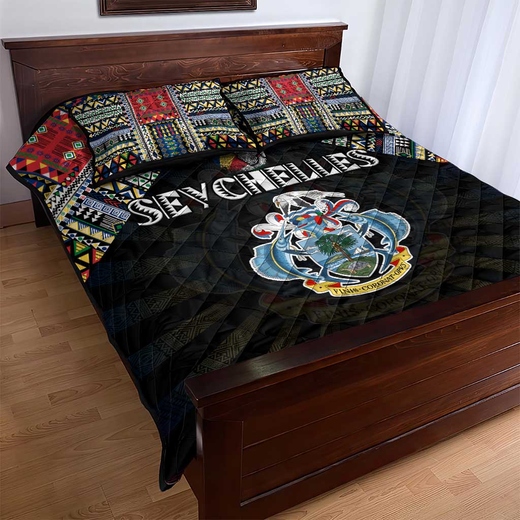Seychelles Roots Quilt Bed Set African Pride in Fingerprint and Tribal Colors DT02
