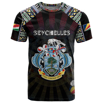 Personalized Seychelles Roots T shirt African Pride in Fingerprint and Tribal Colors DT02