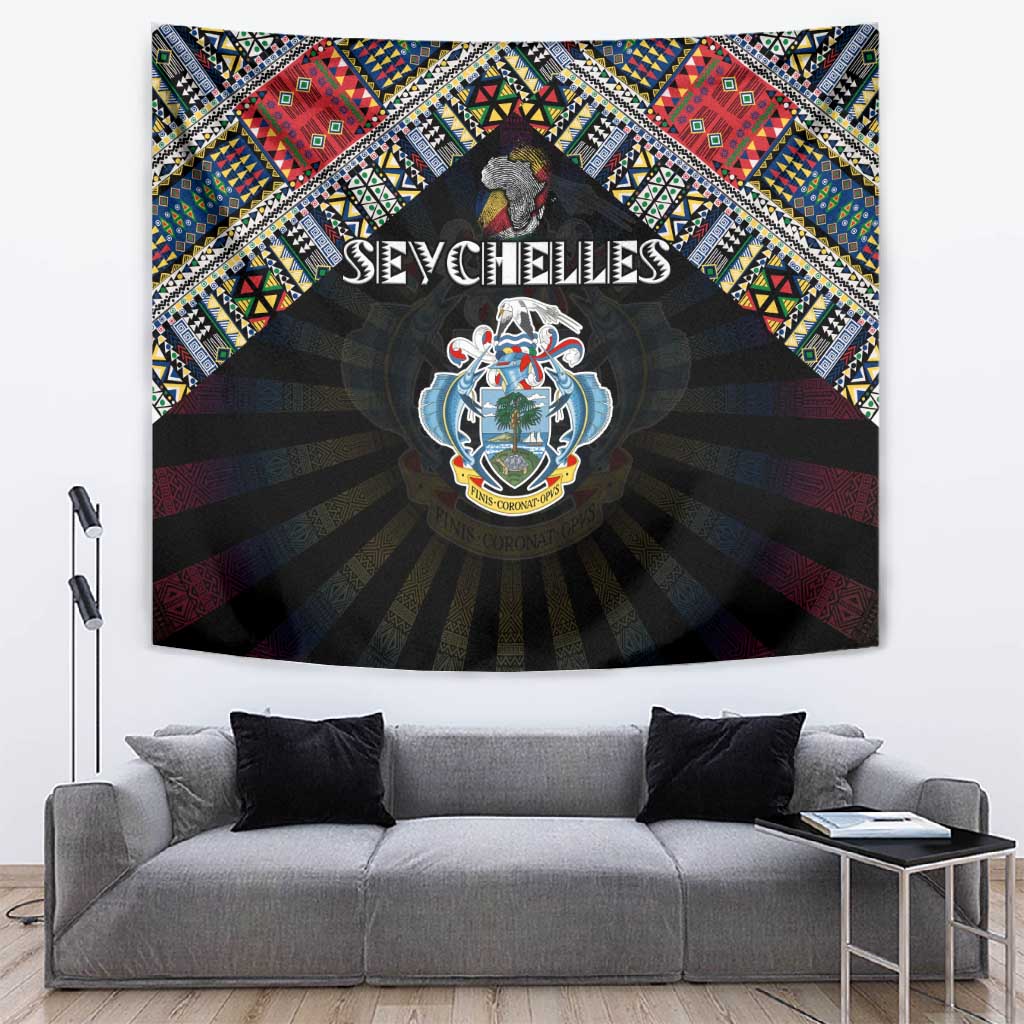 Seychelles Roots Tapestry African Pride in Fingerprint and Tribal Colors DT02