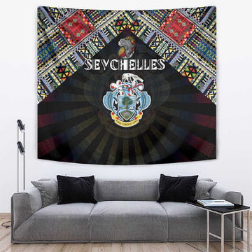 Seychelles Roots Tapestry African Pride in Fingerprint and Tribal Colors DT02