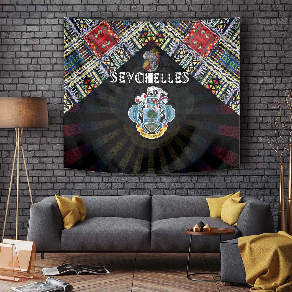 Seychelles Roots Tapestry African Pride in Fingerprint and Tribal Colors DT02