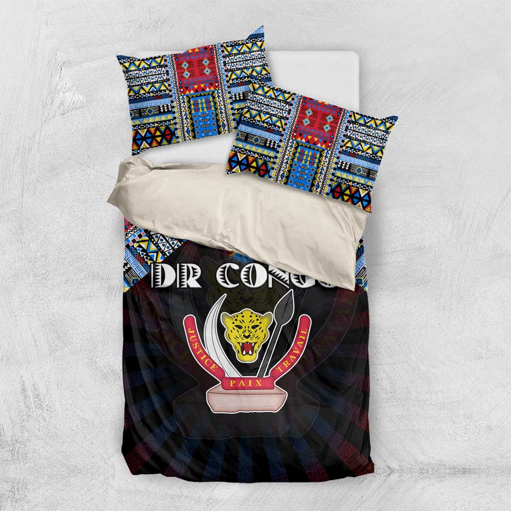 DR Congo Roots Bedding Set African Pride in Fingerprint and Tribal Colors DT02