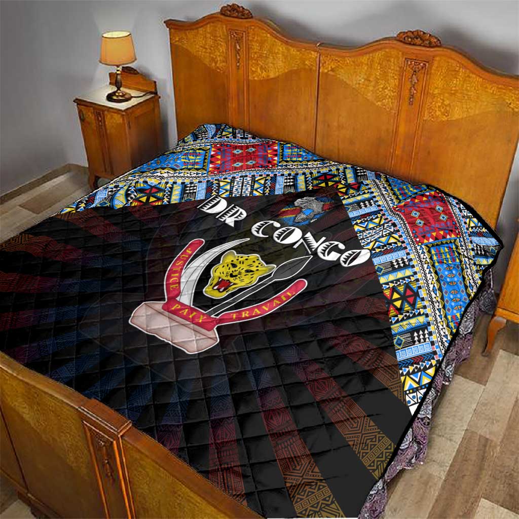 DR Congo Roots Quilt African Pride in Fingerprint and Tribal Colors DT02