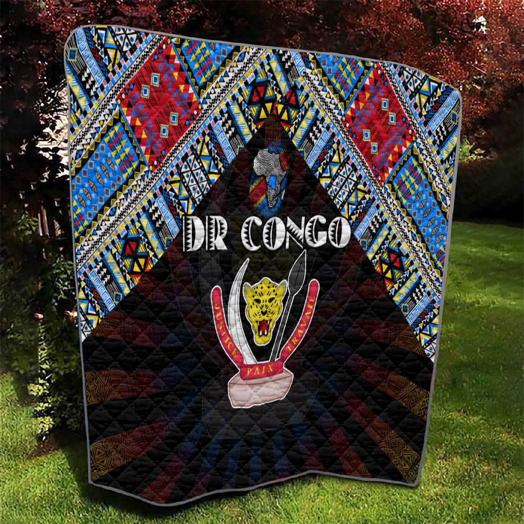 DR Congo Roots Quilt African Pride in Fingerprint and Tribal Colors DT02