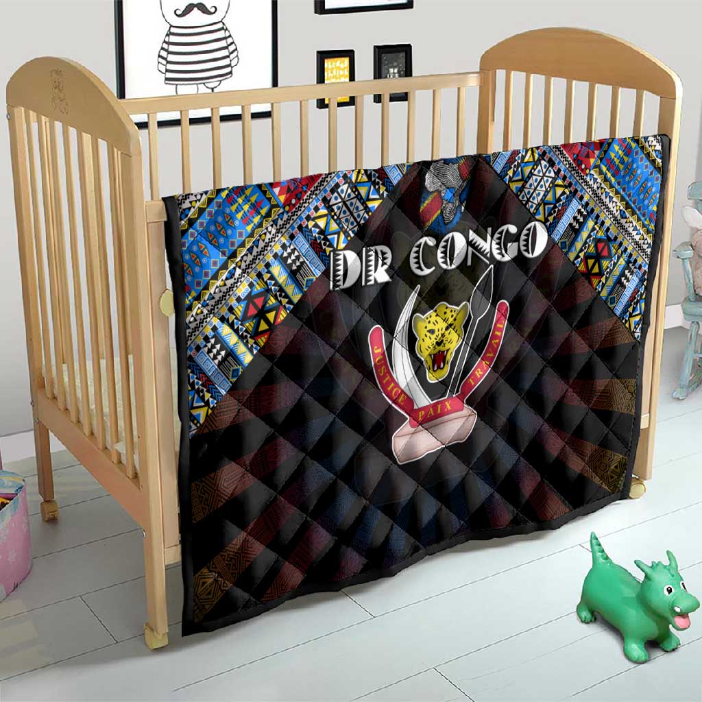 DR Congo Roots Quilt African Pride in Fingerprint and Tribal Colors DT02