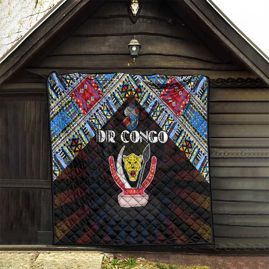 DR Congo Roots Quilt African Pride in Fingerprint and Tribal Colors DT02