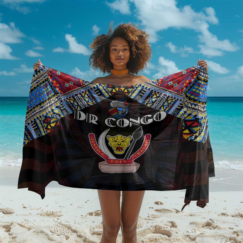 DR Congo Roots Sarong African Pride in Fingerprint and Tribal Colors DT02