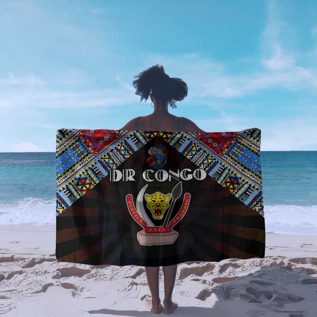 DR Congo Roots Sarong African Pride in Fingerprint and Tribal Colors DT02