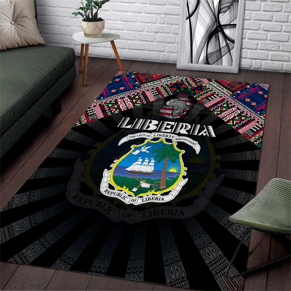 Liberia Roots Area Rug African Pride in Fingerprint and Tribal Colors DT02