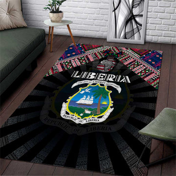 Liberia Roots Area Rug African Pride in Fingerprint and Tribal Colors DT02