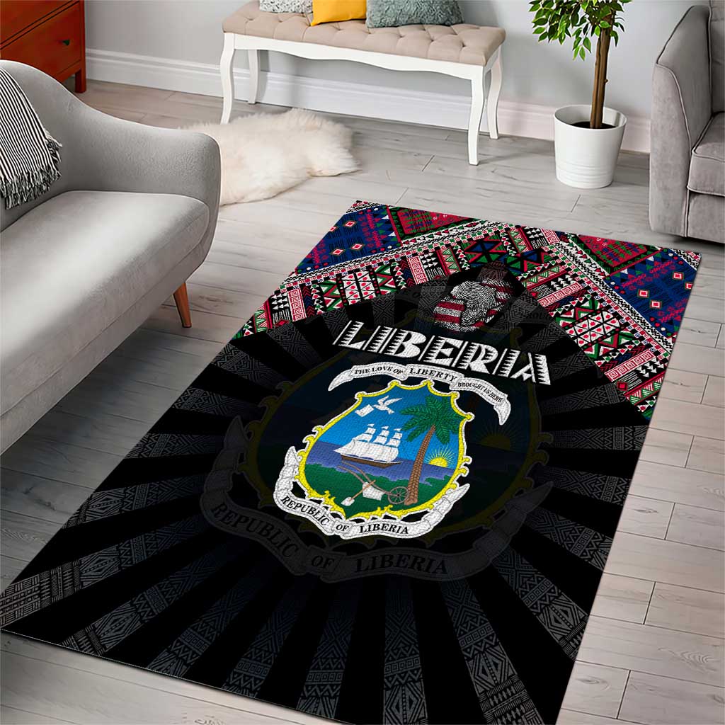 Liberia Roots Area Rug African Pride in Fingerprint and Tribal Colors DT02