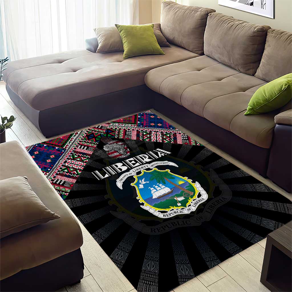Liberia Roots Area Rug African Pride in Fingerprint and Tribal Colors DT02